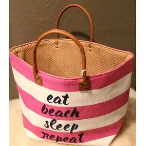 Eat Beach Sleep Repeat Woven Tote - NWT